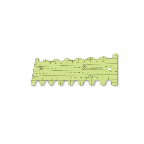 Régua para Quilting Ondas Pequenas - 12 mm - Scalop - 26494